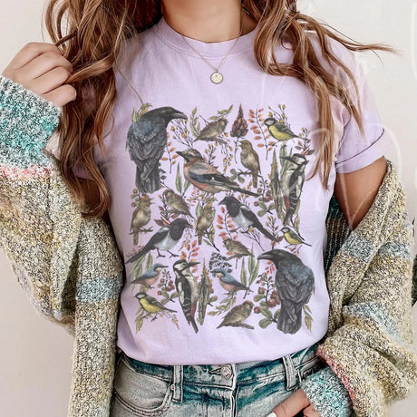 Bird Watcher Cottagecore T-Shirt Tee Naturecore Cotton Tee