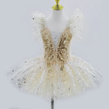 Golden Fae Professional Ballet Dress Contemporary Dance Performance Costumes