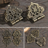 Three Vintage Flower Metal Hinges Furniture Hardware