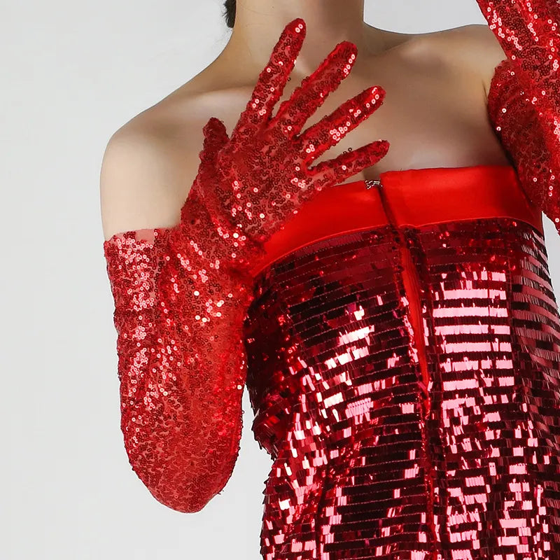 Glitter Gloves 70cm Long Gloves 26 Colours