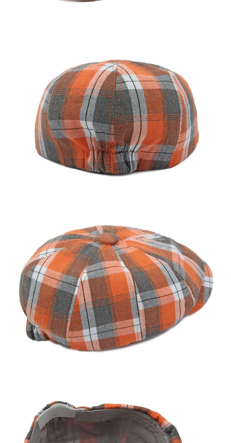 Plaid Newspaper Boy Beret Caps