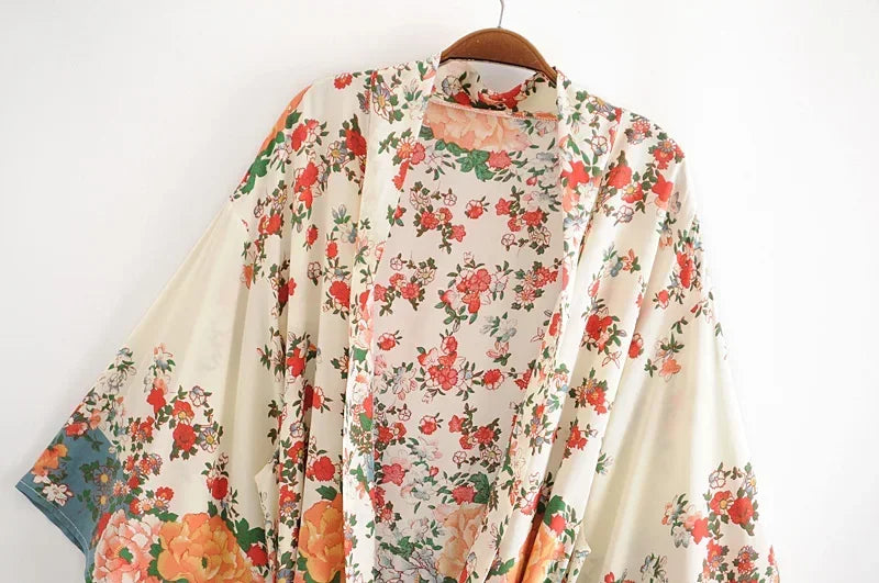 Annie's Floral Print Long Kimono