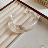 Smooth Round Acrylic Cuff Bangles Vintage Style Jelly Coloyr Smudging Wide Resin Bracelets