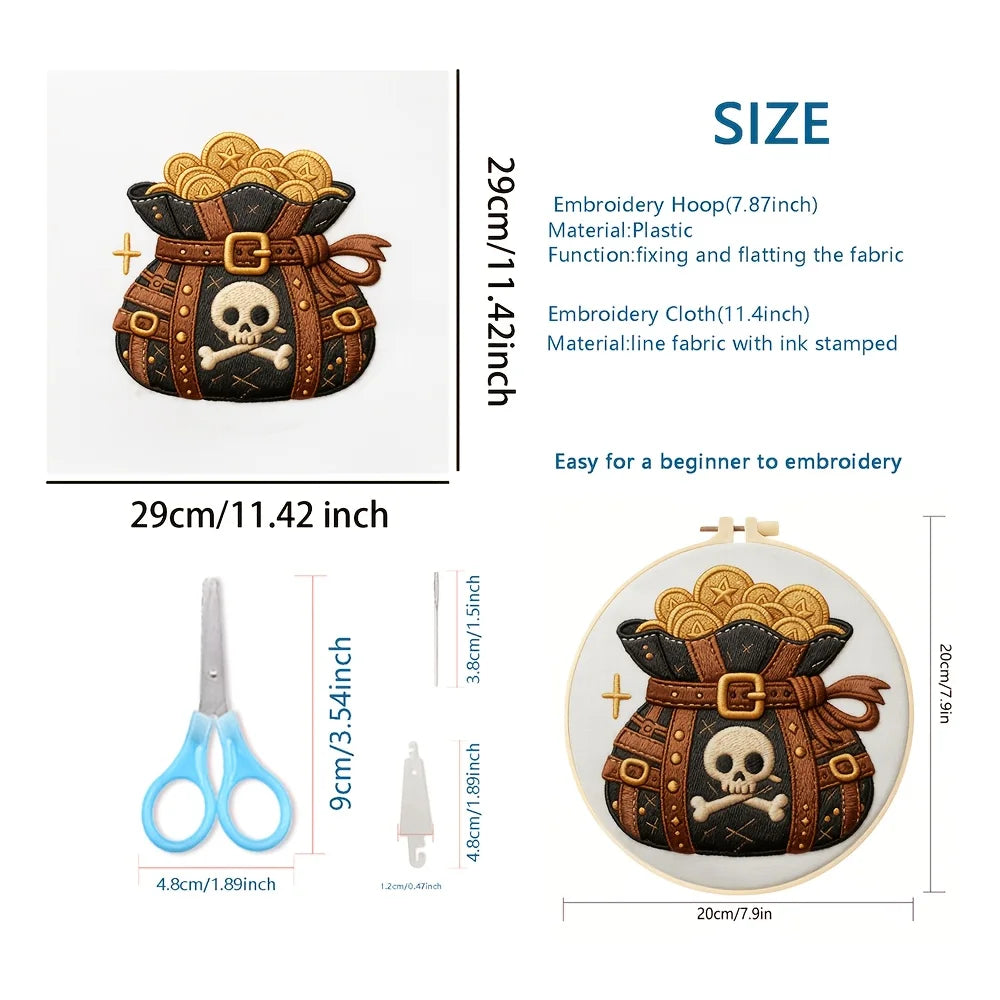 Pirate's Treasure DIY Embroidery Kit for Beginners