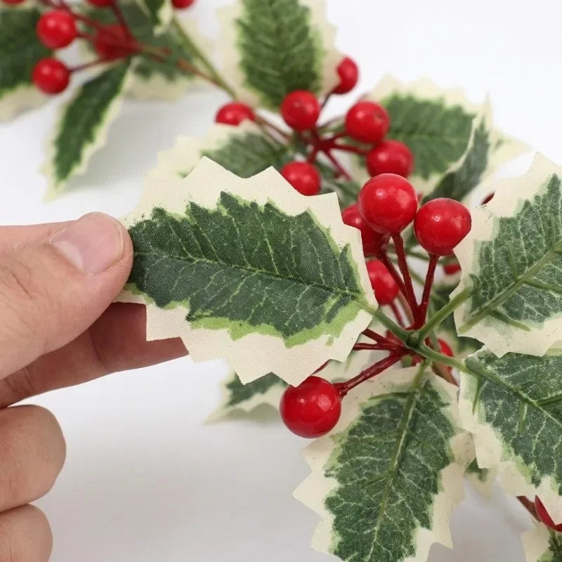Christmas Garland Artificial Red Holly Berry Vine Xmas Tree Hanging Decoration