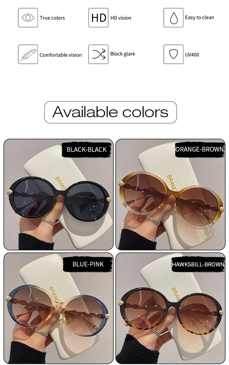 Shania's Round Sunglasses Oversized Vintage Shades