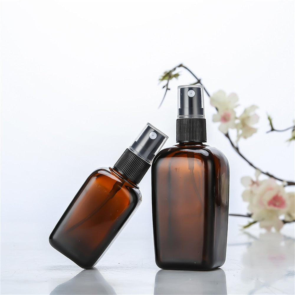 Square Perfume Spray Bottles Refillable Cosmetic Container With Cap