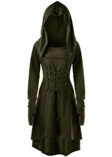 Archer's Goblincore Hooded  Lace Up Tunic Dress