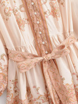 Mekah's Button Up Floral Print Long Sleeve Shirt Mini Dresses