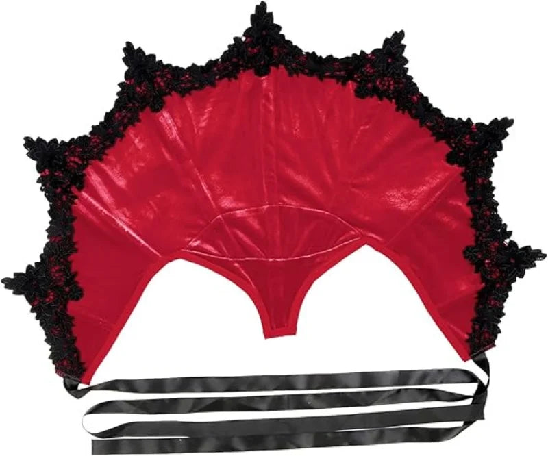 Black Red Velvet Victorian Collar Cape Gothic Vampire Cosplay Medieval Costume
