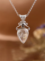 The Sun's Warmth Holder S925 Sterling Silver Pendant Waterdrop Quartz