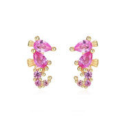 Colourful Zircon Gold Stud Earrings Mix'n'Match