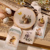 2 Sheet Easter RUB ON Transfer Stickers Cute Bunny Egg Flower Stickers DIY Scrapbooking Craft