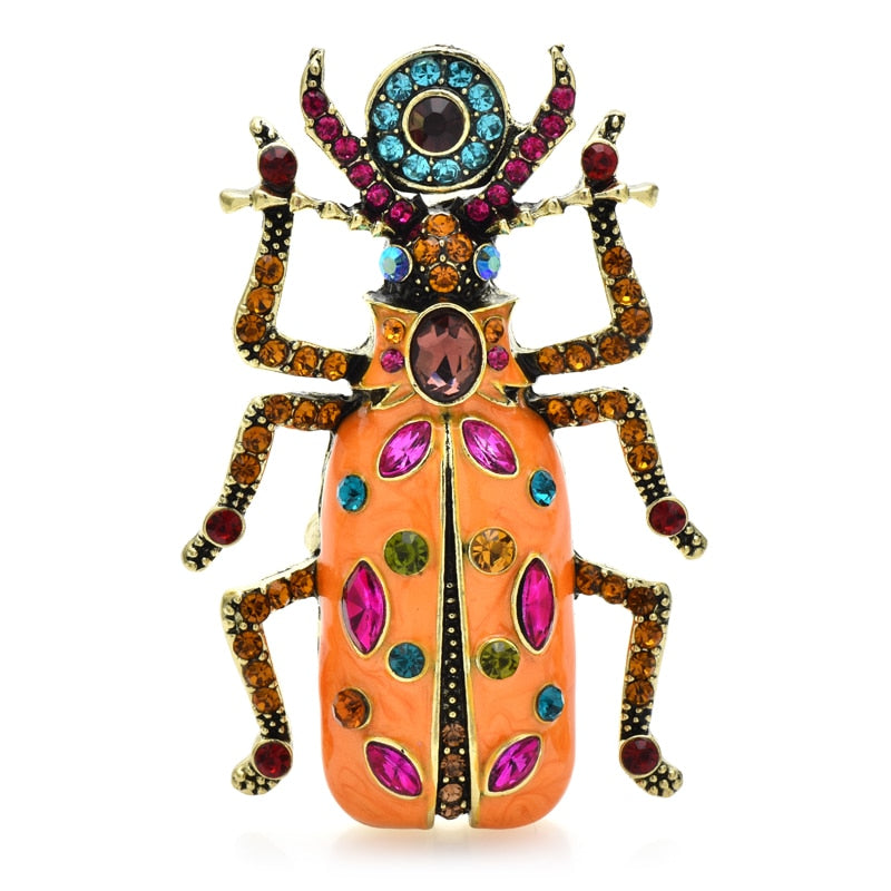 Big Enamel Beetle Brooches