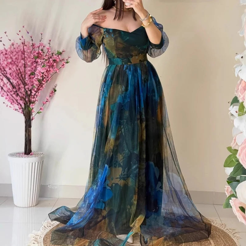 Gwendoline's Off Shoulder Long Sleeve Evening Dress