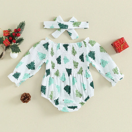 Valentines Day Easter St Patricks Christmas Baby Girls Heart Print Romper with Headband