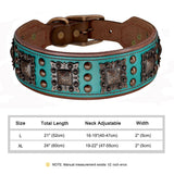 Genuine Leather Dog Collar 2inch Wide Rivets and Spikes Medieval Cosplay