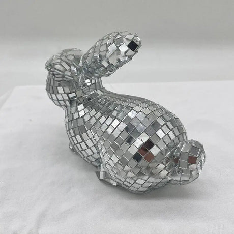 Disco Rabbit Mirror Ball Statue