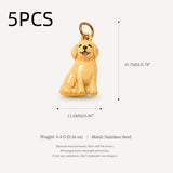 Our Beloved Pets Animal Charm Pendants Stainless Steel PVD 18K Gold Plated For DIY Necklace Bracelet Jewellery Making