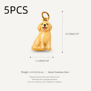 Our Beloved Pets Animal Charm Pendants Stainless Steel PVD 18K Gold Plated For DIY Necklace Bracelet Jewellery Making