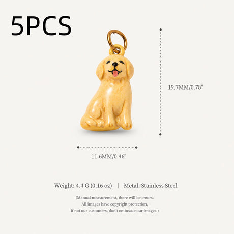 Our Beloved Pets Animal Charm Pendants Stainless Steel PVD 18K Gold Plated For DIY Necklace Bracelet Jewellery Making