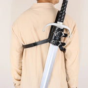Medieval Faux Leather Single Back Sword Frog Adjustable Sword Holster Middle Ages LARP Cosplay
