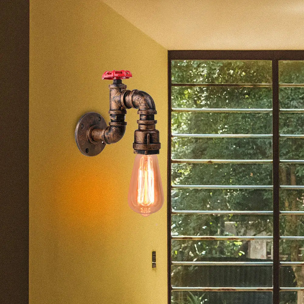Industrial Water Pipe Wall Lights Lamp Sconce Lighting