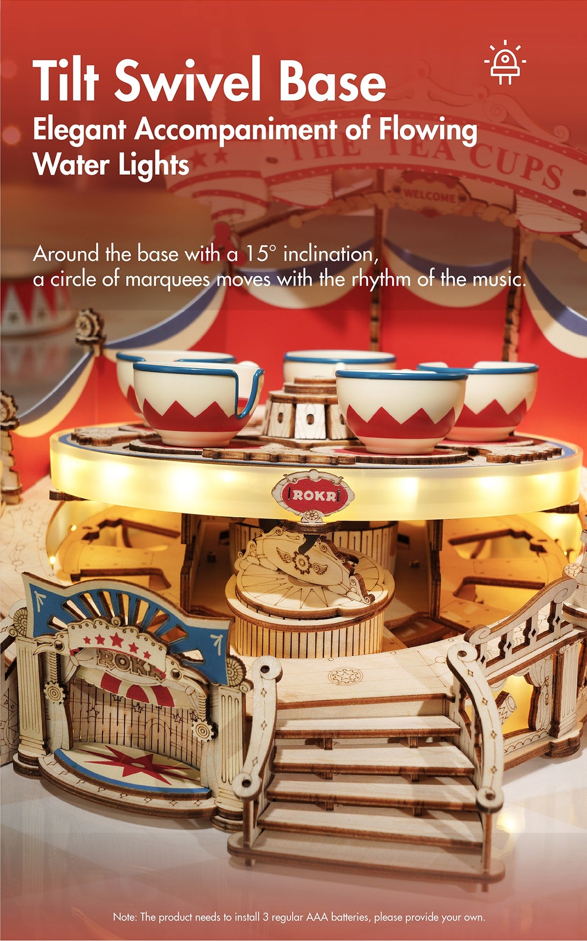 Tilt-A-Whirl Kit DIY Wooden Model Kit