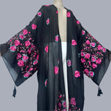 Rose's Embroidered Bohemian Cover Up Kimono