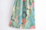 Vintage Boho Lux Crane Kimono Cover Up