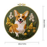 Corgi Dog DIY Embroidery Kit for Beginners
