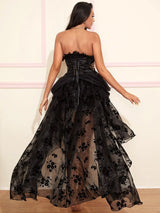Gothic Tulle Skirt Steampunk Floral Lace