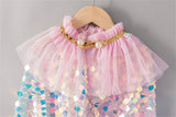 Shiny Rainbow Sequin Cloak Halloween Children's Dress Up Cape