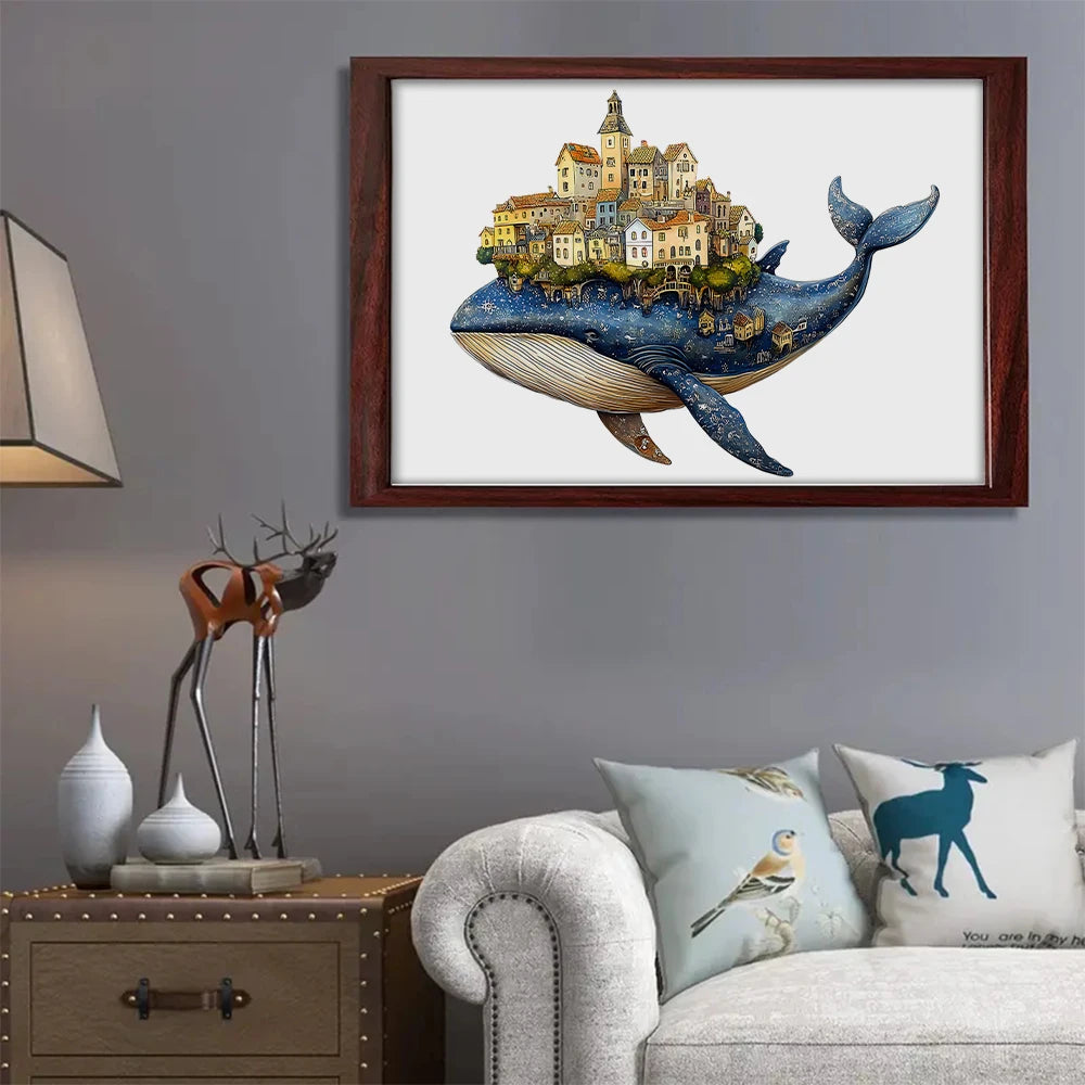 Whale Castle Unique Shape Wooden Jigsaw Puzzles