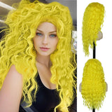 Long Curly Wig Water Wave Thick Fluffy Hair Cosplay Wigs 28 Inch
