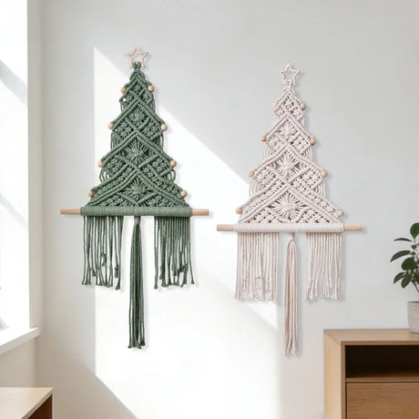 Christmas Tree Handmade Macrame Tapestry Wall Decoration