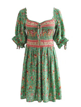 Anahita Bohemian Floral Shirred Dress