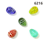 Five Handmade Murano Glass Easter Egg Shape Ornaments