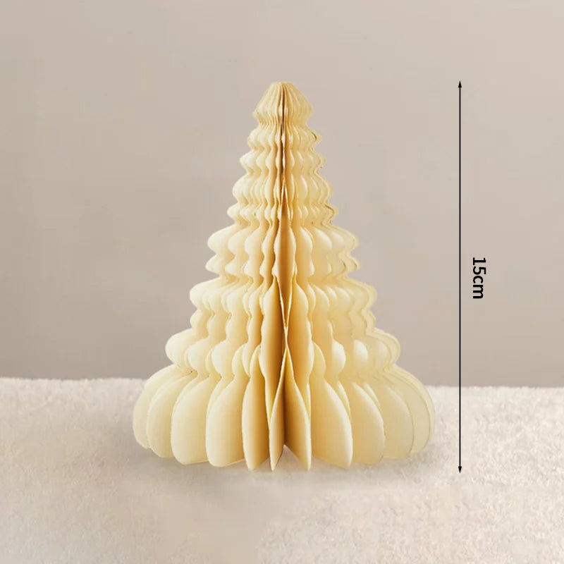 Christmas Paper Honeycomb Decorations Ball Folding Christmas Tree Table 3D Ornaments