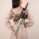 Medieval Faux Leather Single Back Sword Frog Adjustable Sword Holster Middle Ages LARP Cosplay