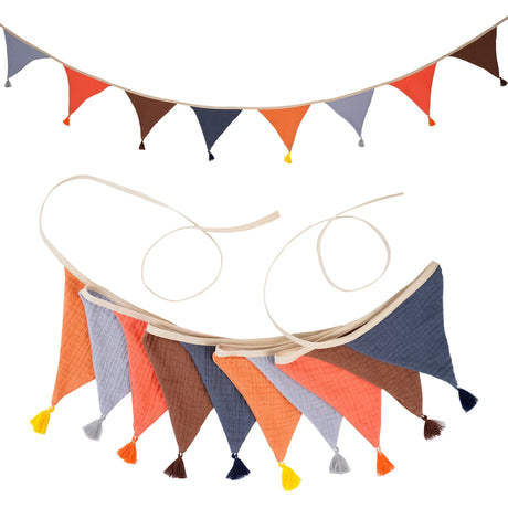 Children's Bunting 10 Triangle Flags with Tassles Party Decor Carnival Banner Garland 2.6M/8.5FT