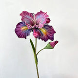 Irises Oil Painting Stylised 45cm Artificial Flower EVA Velvet Feel
