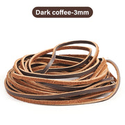 Flat Genuine Leather Cord Rope 3/5mm