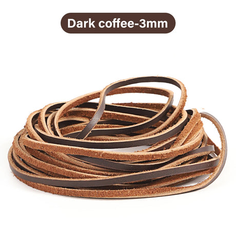 Flat Genuine Leather Cord Rope 3/5mm