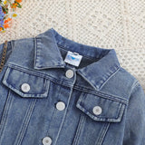Cousin Crew and Sisters Letter Printed Denim Jackets for Girls