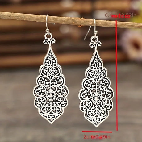 Alara's Carved Pattern Drop Earrings