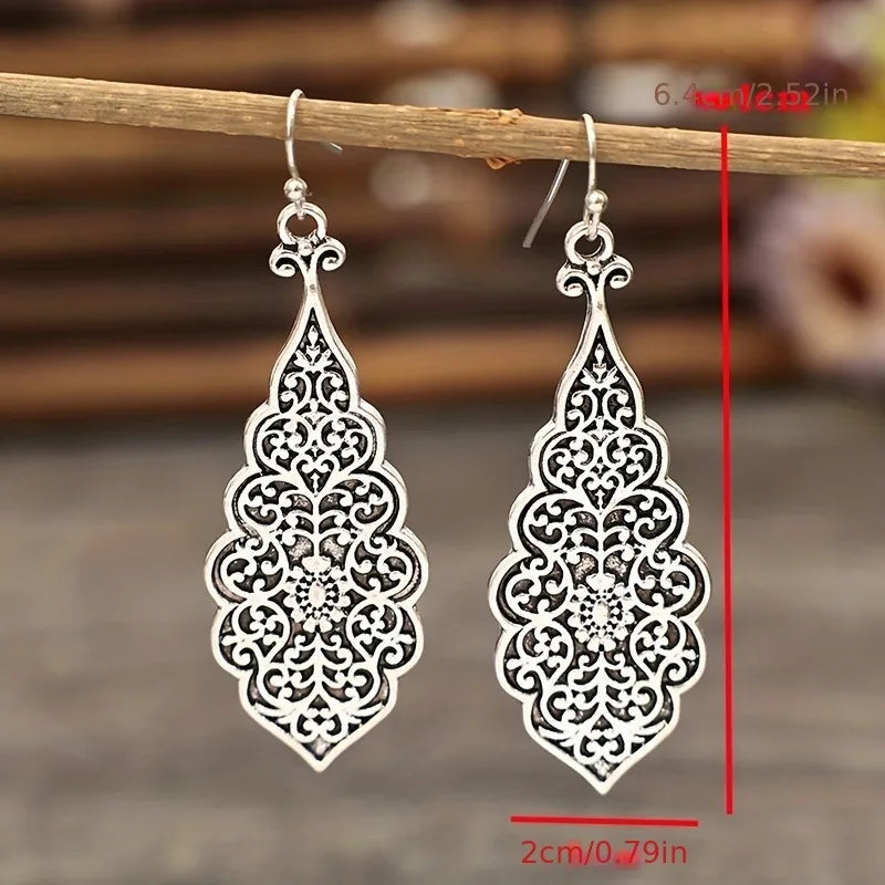 Alara's Carved Pattern Drop Earrings
