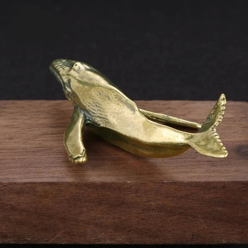 Copper Whale Figurines Tea Pets