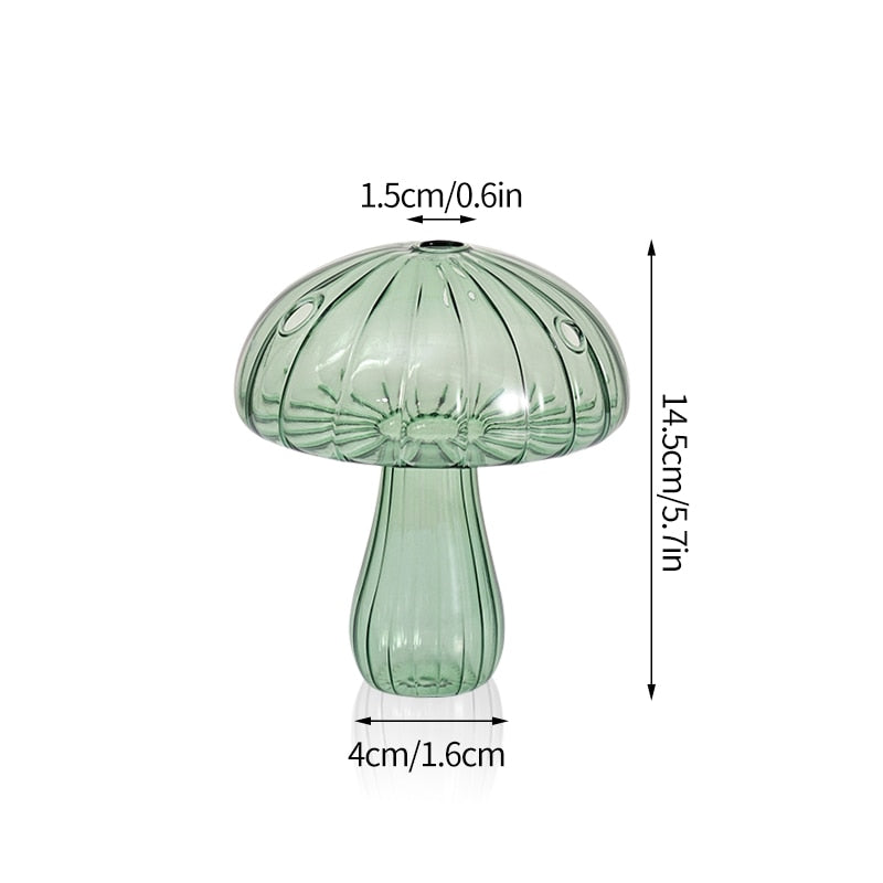 Mushroom Glass Vase Plant Hydroponic Terrarium Vase