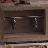 Twisted Rope Stainless Steel Huggie Hoop Earrings for Men with Wooden Box